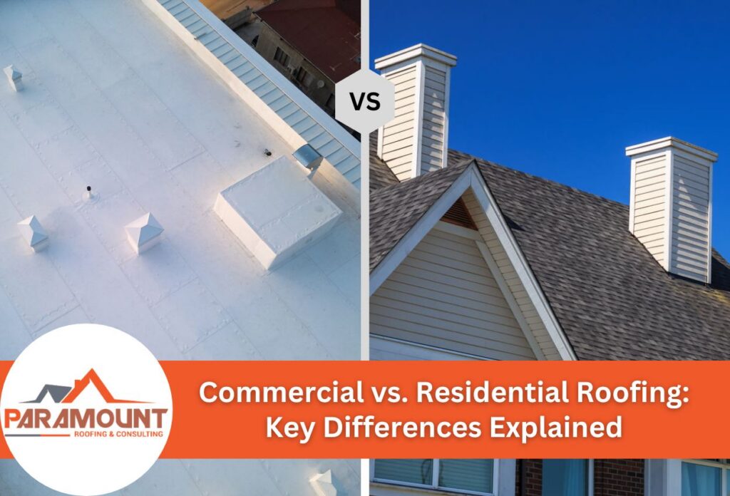 Comparison of commercial and residential roofing types illustrated